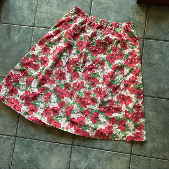 VTG 80s Retro Manor House Pleated Floral Skirt - Picture 6 of 8
